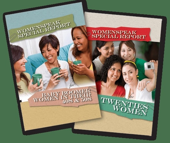 Report covers for Baby Boomer Women 40s, 50s, 20s